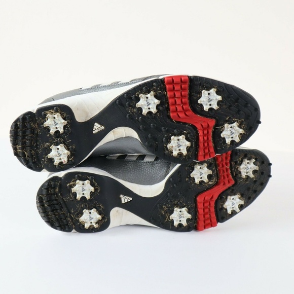 ADIDAS Men's Size 11 SILVER w WHITE STRIPES GOLF - Picture 8 of 8